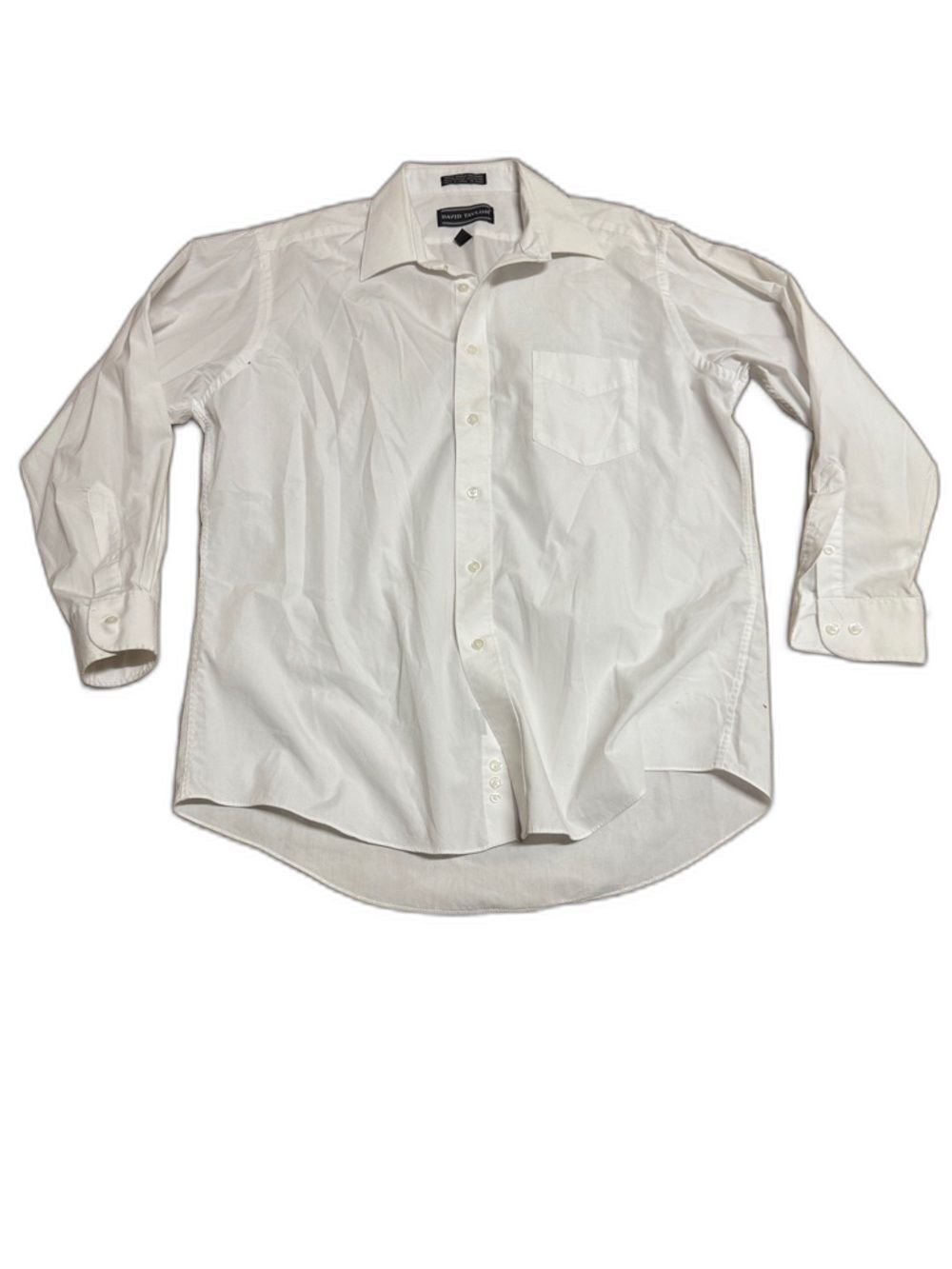 David Taylor White Men's Dress Shirt with Chest Pocket